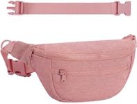 sportsnew Fanny Pack for Women Men,Waist Bag Pack with Extra Extension Belt, Water Resistant Fashion Crossbody Belt Bags for Travel Walking Running Hiking, Pink Patent Pending