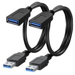 Storite 2 Pack USB 3.0 Extension Cable Extender SuperSpeed 5Gbps USB 3.0 Type A Male to USB A Female Extension Cord for Printer, TV, Hard Drive, Keyboard 30cm - 2 Pack