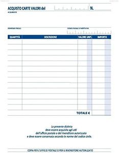 Agendepoint.it - Acquisto Valori Bollati 2 Copie Autoricalcante 15x21 1 Pezzo