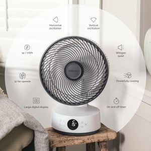 MeacoFan Sefte 10" Table Air Circulator – 12-Speed, Quiet, Remote Control