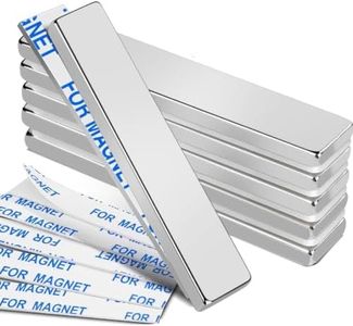 MIKEDE 6Pcs Neodymium Magnets with Adhesive Backing 60x10x3mm Silver