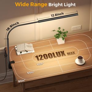 WHW3WIN LED Desk Lamp – Adjustable Black Table Light