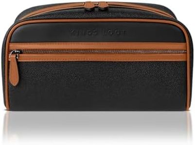 Kings Loot Premium Dopp Kit, Leather Travel Toiletry Bag, Midnight Ember