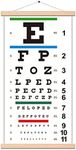 Eye Chart Canvas Non-Reflective Snellen Low Vision Eye Chart Ready to Hang Wooden with Wooden Framed Wall Decor 22'' X 11''