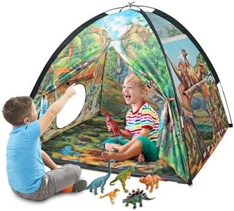 LimitlessFunN Dinosaur Kids Play Tent | Includes Star Lights & Carrying Case |, Children Dome Playhouse for Boys, Toddlers, Indoor & Outdoor, 48" D x 48" W x 42" H
