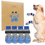 BEAUTYZOO Anti-Slip Dog Socks with Grips for Small Medium Large Dogs Pet Paw Protector for Hot Pavement Summer Winter Double Side Traction Control Non-Skid for Hardwood Floor Wear(Moon & Star, M)