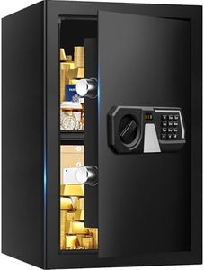 3.4 Cub Large Fire Safes for Home, Security Safe Box Fireproof Waterproof with Digital Keypad, Key Lock and Removable Shelf, Anti-Theft Fireproof Safe for Document Money Medicine Valuables