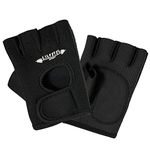 LMS Data Fingerless Gym Gloves, Weight lifting Gloves, Anti-Slip, Breathable, Exercise, for Men and Women Fitness, Cycling, Bodybuilding, Workout, Gym Gloves, Black Small