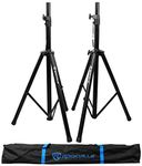 Rockville Pair of Tripod DJ PA Speaker Stands + Carrying Case Black RVSS2