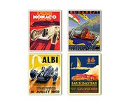 Grand Prix Poster Set of 4 Motor Sport Prints Formula Wall Art Formula Poster Motor Racing Poster Motor Racing Art Car Poster 1 Prints Grand Prix Art (16 x 20)