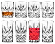 Godinger Mixed Drinkware Set of 8, 4 Highballs Tall Drinking Glasses, 4 Old Fashioned Whiskey Glasses, Glassware Set, Crystal Glass Cups