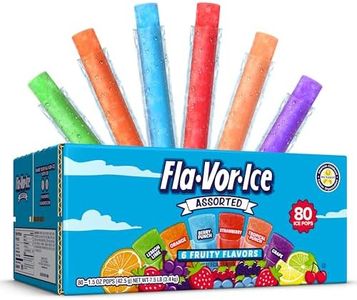 Fla-Vor-Ice Popsicle Variety Pack of 1.5 Oz Freezer Bars, Assorted Flavors, Lemon-Lime, Berry Punch, Grape, Strawberry, Orange, and Tropical Punch 80 Count