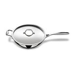 Stahl Artisan Triply Stainless Steel Wok with Lid, Deep Frypan Induction Base, Stir Fry Wok,Induction & Gas Stove Compatible, 3.3 L, 26 cm