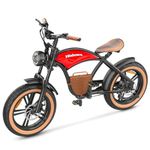 Hidoes B10 Ebikes for Adults,13Ah Battery 70Km Range,Fat Tire Electric Bike for Adults Up to 25Km/h, 60N·M Motor Electric Bicycle Retro E Bike,with Leather Bags,20" All-Terrain Tires