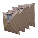 CLAM Quick-Set Wind and Sun Panel Attachment for Escape Sport Screen Shelter Canopy Tent with Carrying Bag, Accessory Only, Brown (4 Pack)