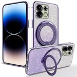 MRRSIWEI Glitter Case for Xiaomi Redmi Note 13 4G (Not 5G), Bling Sparkle Shiny Women Girls Slim Luxury TPU Shockproof with Kickstand Cover for Xiaomi Redmi Note 13 4G.Gradient Purple