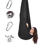 ZCXBHD Therapy Swing for Adults Sensory Swing for Adults Therapy Sensory Swing for Kids and Adult Indoor Outdoor Kids Swing with Autism ADHD Aspergers (Color : Black, Size : 150x280CM/59x110in)