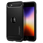 Spigen Rugged Armor Case Compatible with iPhone SE 2022/2020 - Matte Black