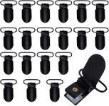 Marrywindix 20pcs 1" Black Suspender Clips Metal Holder Clips Sheet Fasteners Clips Suspenders Holder for Mattress Pad Cover Sofa Cushion