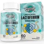 Pepeior Liposomal Lactoferrin 1000 mg - Maximized Lactoferrin - A Component in Colostrum - for Iron Absorption & Immune Function Lactoferrin Supplements for Adults, 60 Softgels (1 Bottle)