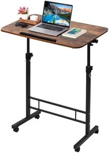 Small Standing Desk Adjustable Height,Rolling Computer Desk,Mobile Standing Desk with Wheels,Portable Stand Up Desk,Tall Computer Table,Adjustable Desktop Sit Stand Desk,Size 31.5x15.7 Inch Brownish