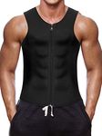 Nebility Men Waist Trainer Vest for Weightloss Hot Neoprene Corset Body Shaper Zipper Sauna Tank Top Workout Shirt