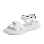 DREAM PAIRS Women's Sport Athletic Sandals Outdoor Hiking Sandals,Size 10,White,QDL19001L