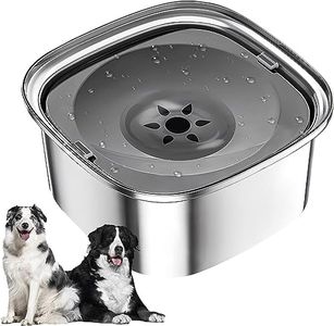 Dog Water Bowl 3L 101oz Stainless Steel No Spill Dog Bowl Large Capacity Slow Water Feeder, Spill Proof Dog Bowl Pet Water Dispenser Vehicle Carried Slow Drinking Water Bowl for Dogs, Cats (Grey)