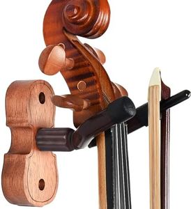 Violin Hanger Wall Mount with Bow Holder Home & Studio Wall Mount Violin Viola Stand