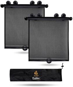 EcoNour Car Window Covers for Baby (2 Pack) | Retractable Car Window Shades for Protecting Kids, Passengers & Pets from Harmful Sun Rays | Window Sun Shade for Trucks, SUVs | (22”x24”)