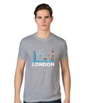 POP GENIC Graphic Printed London City Quotes Slogan 100% Cotton Regular Fit Unisex T-Shirt for Men & Women PG124 Grey Melange