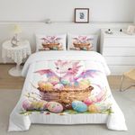 Feelyou Kids Dragon Comforter Set Cartoon Dragon Egg Bedding Set Full Size for Boys Girls Teens Bedroom Decor Wild Animals Comforter Wildlife Duvet Set with 2 Pillow Case