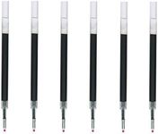 Moma Muji Smooth Writing Gel Ink Ballpoint Pen Refills, Black 0.5 mm, 6 Pack (Japan Import)