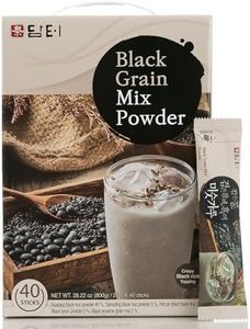 Damtuh Misugaru Powder Drink Mix – Korean Black Grain Blend with Roasted Black Rice, Bean & Sesame, Latte-Style Drink, Caffeine-Free, 20g x 40 Stick Packs