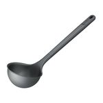 Zyliss Large Ladle, Sustainable Wheat Straw/Nylon, Soup Ladle for Cooking and Serving with Heat Resistant Silicone Head, Beluga Grey, 31cm x 9cm, Dishwasher Safe, 5 Year Guarantee