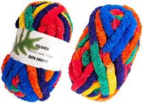 DDL&HEXI Super Chunky Chenille Yarn for Arm Knitting,Blanket Making Kit,Jumbo Knitting Yarn 250g per Bag (500G/17.6OZ/55YARDS, 203)
