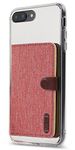 Ringke Flip Phone Card Holder 3M Stick on Adhesive Wallet Premium Slim Fashion Multi Slot Card Wallet Credit Card Mini Pouch Attachment for iPhone, Galaxy, LG, Google Phone Case - Red