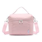 NOL Insulated Lunch Bags for Women Small Cute Cooler Bag Lightweight Nylon Waterproof Lunch Box for Work (Medium, Pink)