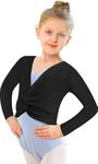 DANSHOW Girls Ballet Wrap Tops Kids Dance Cardigans, Velvet Inner Dance Sweater(824-06-XXL)