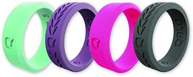 Qalo Women's Silicone Ring Variety Pack (4-Pack) - SIZE 7