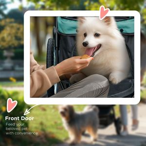 PawHut Dog Stroller – Green Pet Carrier with Foldable Design