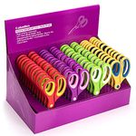 Galadim Kids Scissors (48 Count Teacher Pack, Rounded-tip, 5.5 Inch) - 5.5’’ Soft Touch Blunt School Student Scissors Shears GD-016-R-P (Pack of 48)