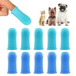 Dog Finger Toothbrush, 10Pcs 360º Finger Brush for Dogs Cat Teeth Cleaning Silicone Toothbrush for Pet Puppy Cats Dental Care