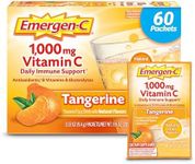 Emergen-C (60 Count, Tangerine Flavor, 2 Month Supply) Dietary Supplement Drink Mix With 1,000mg Vitamin C, 0.33 Ounce Powder Packets, Caffeine Free