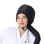 Fiewmay Portable Hooded Hair Dryer Bonnet Cap Hands Free for Quick Dry Deep Condition and Styling (Black HairDryer Bonnet)