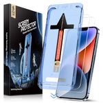 MAGIC JOHN 2 Pack for iPhone 13/14& iPhone 13 Pro 6.1 inch Tempered Glass Screen Protector, Auto Dust-Elimination, Bubble Free, HD Clear, Easy Installation