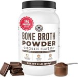 Bone Broth Protein Powder, Chocolate, Grass Fed 2lbs, 42 servings 16g protein, 13g Collagen. Low Carb, 2 net Carb, Dairy Free, Keto Friendly Bone Broth Protein Supplement with Collagen Types I & III