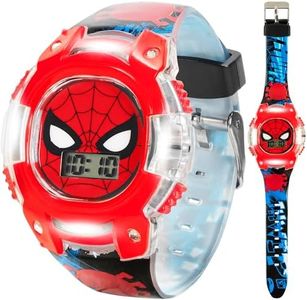 Accutime Marvel Spider-Man Digital Watch for Kids, Black/Red, Digital Quartz