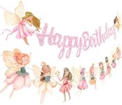 Fairy Birthday Party Banner Glitter