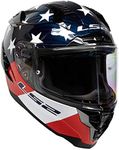 LS2 Helmets Challenger Carbon GT Americarbon Helmet (Red/Gloss White/Blue - X-Large)